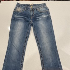 Vintage Mudd Jeans Girls 16 27 x 29.5 Blue with rhinestones 90s