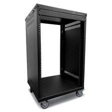 AxcessAbles 16U 19-Inch AV Rolling Equipment Rack Cabinet with Locking Wheels