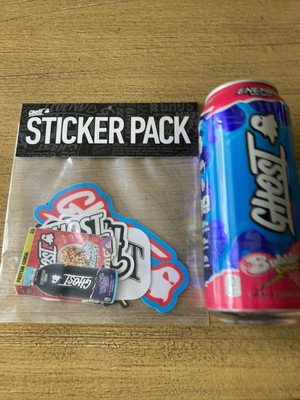 GHOST Energy Bubblicious  Cotton  Candy Energy Drink 16 Fl oz Can & Stickers