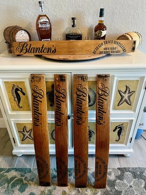 Blanton's Reclaimed Ky Bourbon Whiskey Barrel Stave Oak Gift for Bourbon Lover