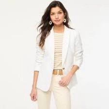 J. Crew Women's White Linen Blazer