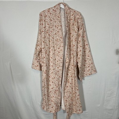 $30 Room Essentials Pink Dot Robe Woman s Cotton Lounge Sleepwear Size L/XL