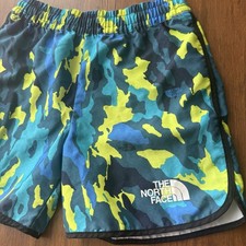 The North Face Amphibious Class V Water Shorts Boys Small 7/8 Swim Trunks Camo