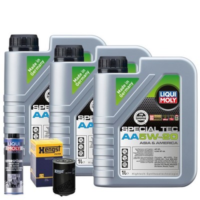Motoröl 5W20 LIQUI MOLY Spezial Tec Aa 3L+HENGST Ölfilter +Spülung