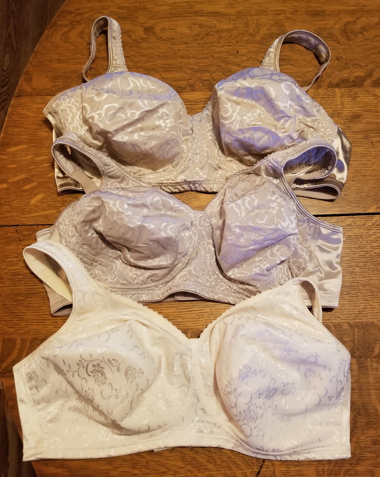 Three Different Colored Beige Playtex Bras - 44D … - image 1