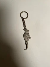 Vntg I Love Heart Cockatiels Radcliffe Pewter Keychain Bottle Opener Metal Pull