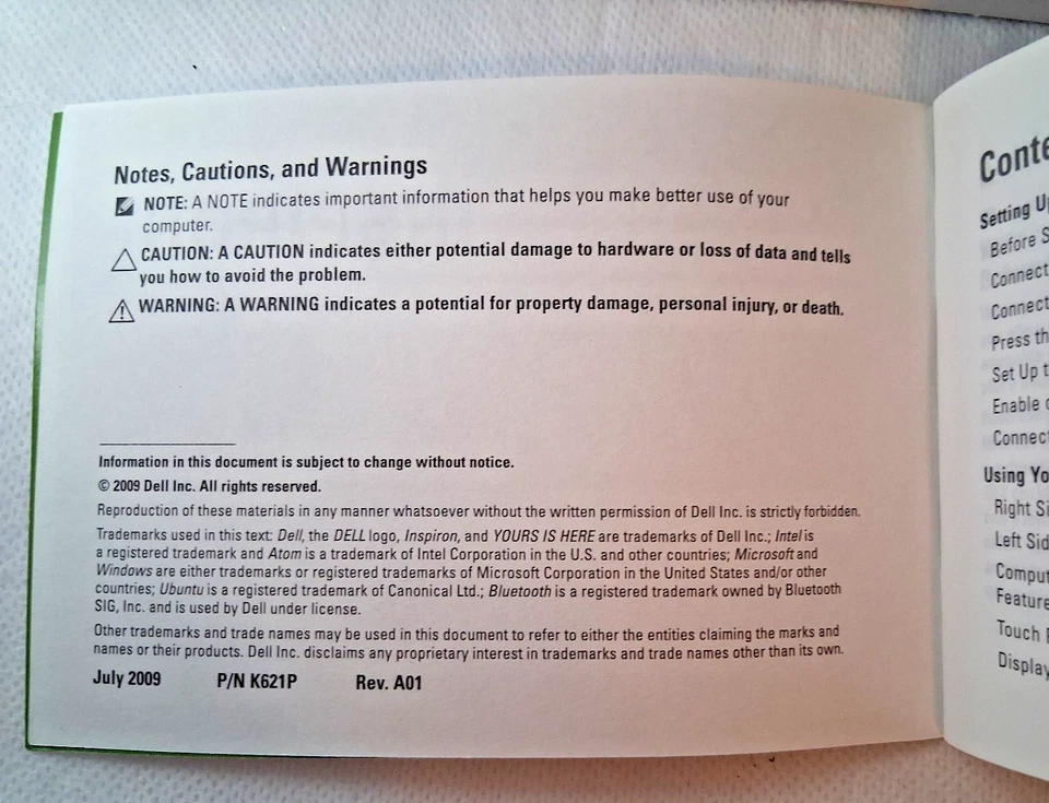 DELL Inspiron Setup Guide 2009 - Image 2 of 4