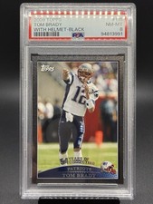 2009 Topps #115 Tom Brady with Helmet - Black PSA 8 Serial Numbered 37/54 BLACK