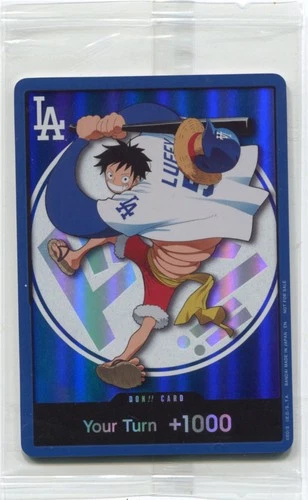 2026 LA Dodgers x One Piece Night Promo Card Monkey D Luffy +1000 SGA Sealed