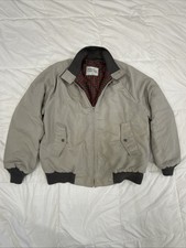 Jacket VTG Ozark Trail Bomber Style Tan/Khaki Pockets Plaid Lined Size L Y2K.