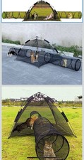 New 3-in-1 Large Outdoor Indoor Cat Tent With 2 Tunnels Playpen Set New Unopened