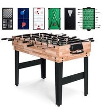Best Choice 10-in-1 Combo Game Table Set Pool Foosball Ping Pong 2x4ft Gray