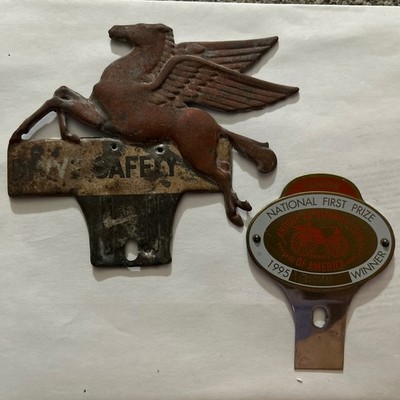 Mobil Pegasus Vintage License Plate Drive Safely  Topper & Auto Club Topper