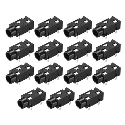 15Pcs 3.5 mm Audio Jack Connector PCB Mount Female Socket 3Pin PJ-320