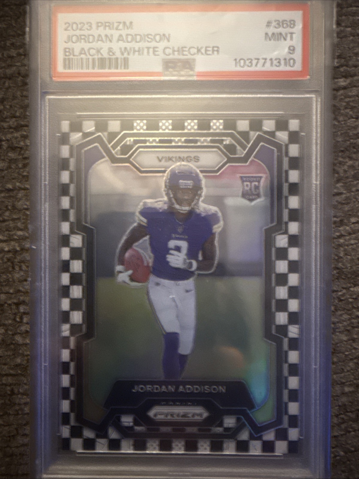 Jordan Addison 2023 Prizm #368 Black & White Checker /(SSP) Price