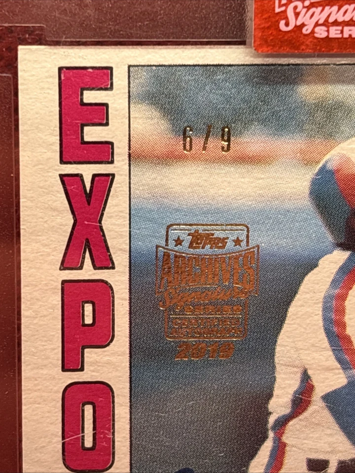 2019 Topps Archives Signature Series Andre Dawson Auto /09 Expos HOF 1984 Topps - Image 2 of 4