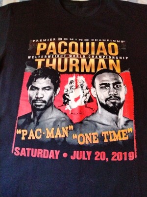 PACQUIAO VS THURMAN LAS VEGAS JULY 20 2019 PROMO FIGHT SHIRT PACQUIAO LAST WIN 