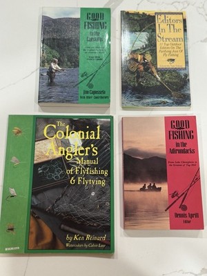 four different books centered around the theme of fly fishing