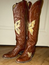 Vintage Justin Butterfly Boots with Exotic Snake Skin 5B USA Made
