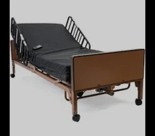 Full Electric Hospital Bed w/ Innerspring Mattress & HALF Length Rails