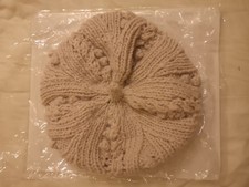 Stunning Beige Crochet Beret Style Hat One Size Brand New Without Tags