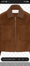 MESHKI Tesoro Brown Cropped Zip Jacket w/ Collar Pockets, Women's Size S