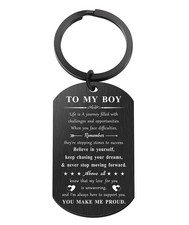 Inspirational Son Keychain Gift from Mom Dad Birthday Graduation Christmas