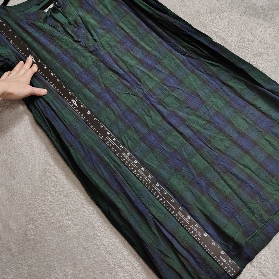 Vestido túnica Vineyard Vines para mujer Blackwatch verde manga acampanada a cuadros talla L Foto 3 de 4