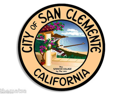8cm 2xAufkleber Sticker Decal Farbe San Clemente California City Seal F2783