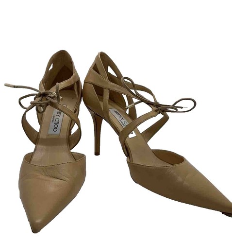 Jimmy Choo Romy 100 Platinum Ice Dusty Glitter Pumps Size 36 (Fit
