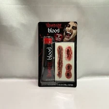 Halloween VAMPIRE BLOOD & 3 Life-like TATTOOS by Fun World, BRAND NEW