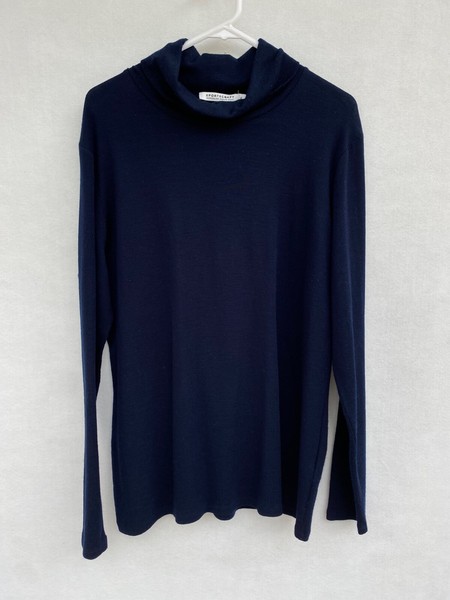 ❄️😊 Sportscraft 100% Wool Long Sleeve Fine Knit Turtle Polo Neck Jumper Size XL