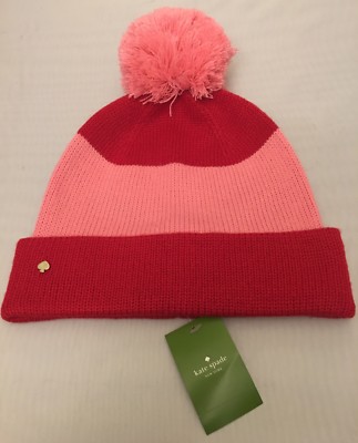 Kate Spade red and pink beanie. NWT Kate Spade NWT color block Winter Hat knit beanie Pink /Red  main image 2