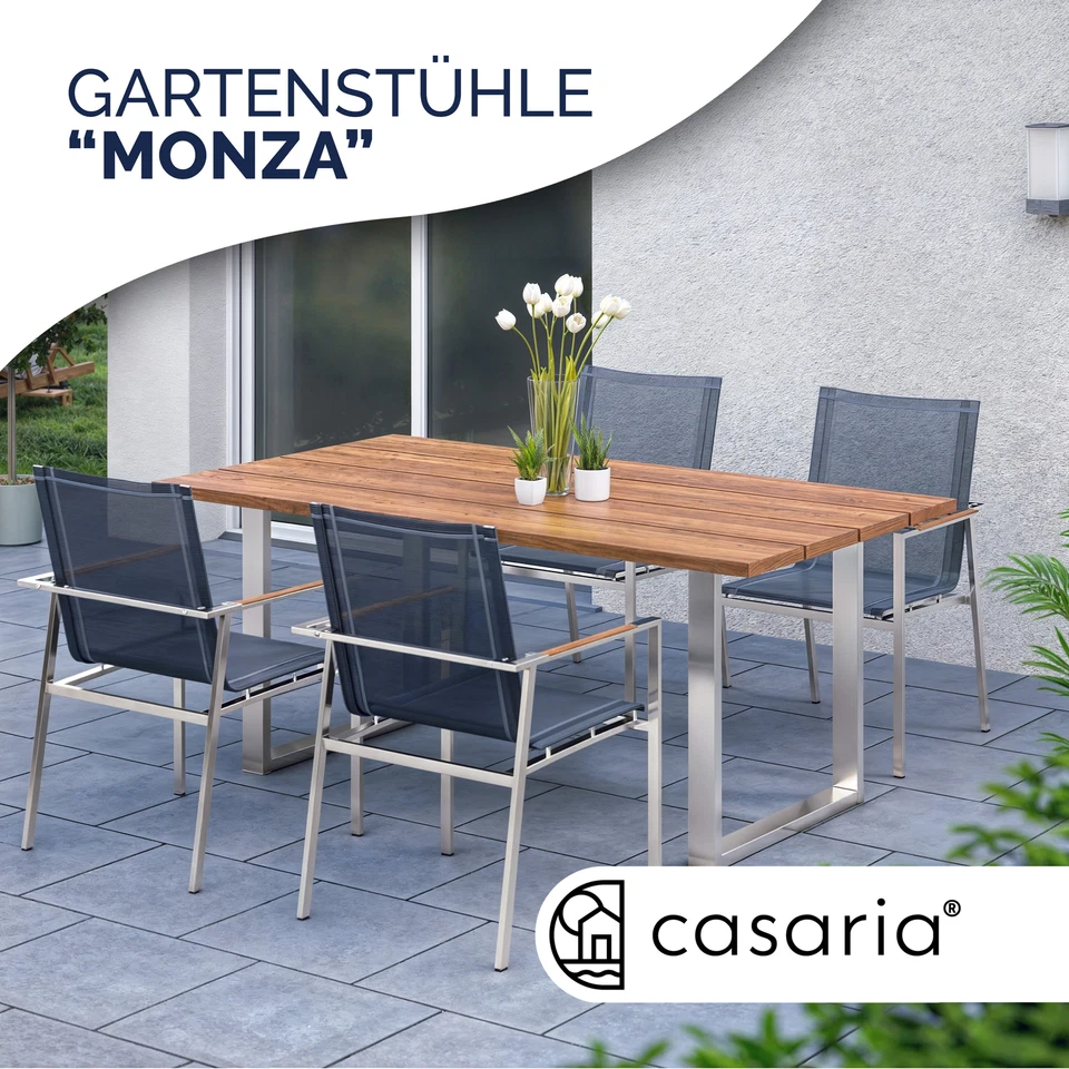 Gartenstuhl Terrassenstuhl Stapelstuhl 4er Set 160kg Garten Terrasse Balkonstuhl - Bild 4 von 4