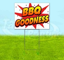 BBQ GOODNESS Yard Sign Corrugated Plastic Bandit Lawn Decorations USA