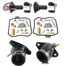 For Yamaha V Star 650 XVS650 98-16 2X Carburetor Rebuild Kit & Intake Manifold 