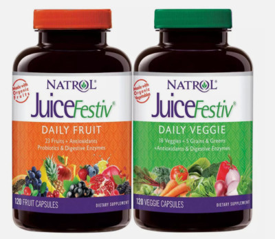 Natrol JuiceFestiv Daily Fruit and Veggie, 240 Capsules New Free Shipping!..