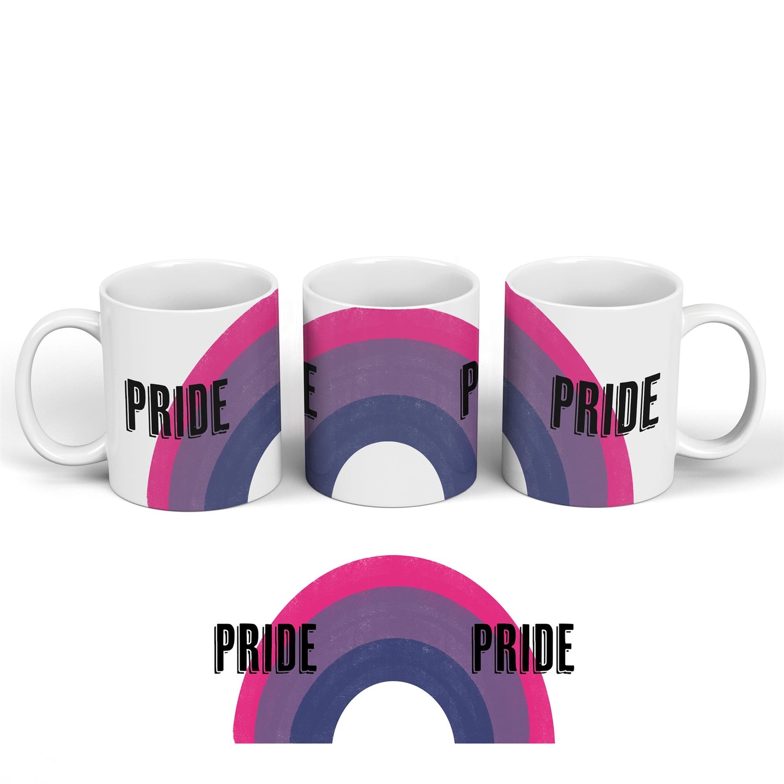 Rainbow Pride Flag Bisexual Colours Small Ceramic Classic Mug LGBTQ+ Gift