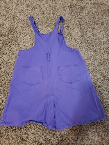 Vintage YOUNG HEARTS Girl's Denim Overall shorts Size 14 Cotton Purple Easter - Picture 8 of 11