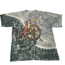 Vintage 90s Pirates Of The Caribbean Shirt Mens XL Tie Dye Disney Single Stitch