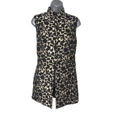 Janet Colton Nehru Tunic Jacket Size S Black Gold Brocade Jacquard 1950s/60s Vtg