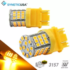Syneticusa 3157 3156 LED Amber Turn Signal DRL Side Marker Light Bulbs	