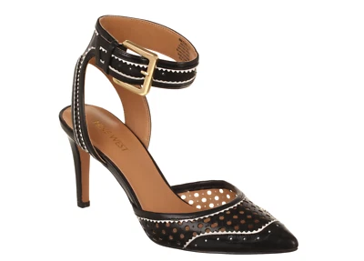 Escarpins Nine West Véritable Cuir Noir et Blanc Ajouré T.37 NEUVES DS L/BT - Photo 1/4