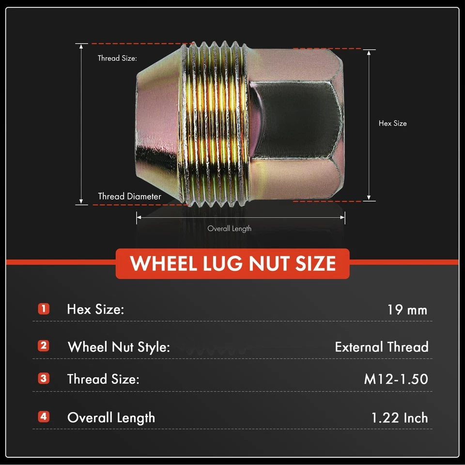 Зажимная гайка колеса M12-1,5 для Chevrolet Aveo 2005-2011 Aveo5 Pontiac G3 Wave Wave5 - Изображение 2 из 4