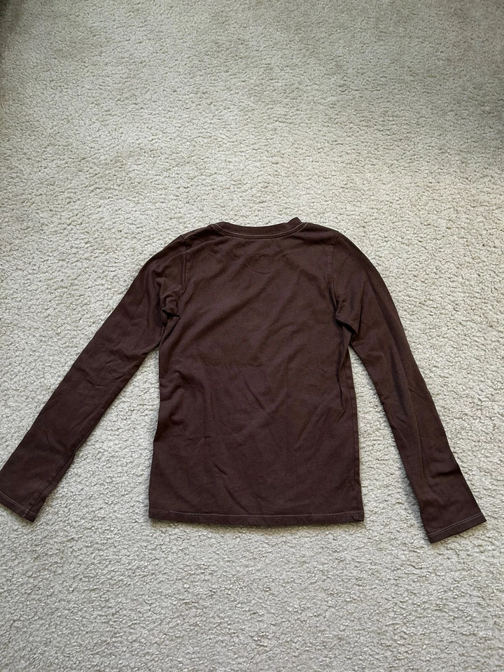 Camisa marrón manga larga Gap para niñas talla 8 Foto 3 de 3