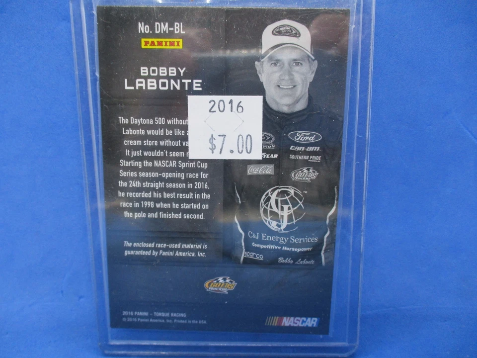 2016 Panini Torque Dual Materials 04/99 Bobby Labonte #DM-BL - Image 2 of 2
