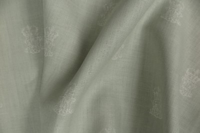ZOFFANY CURTAIN FABRIC DESIFN ''End Paper'' 0.65 METRES SKY BLUE/PARCHMENT LINEN