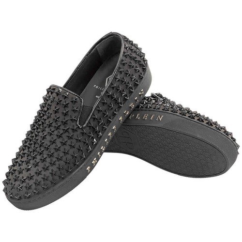 Philipp Plein Black Star Studs Slip-On Shoes, Brand Size 37.5, Women's