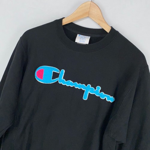 Champion Sudadera Tejido Inverso Cuello Redondo Adulto Pequeña Negra 3D Deletrear Informal - Imagen 2 de 7