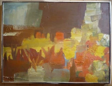 RARE, BARBARA A. WOOD LISTED ABSTRACT ABSTRACTION 60s California EXPRESSIONISM